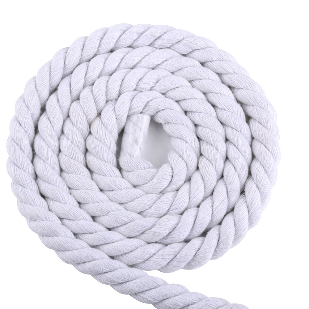 5/10M 6MM/8MM/10MM/12MM 3 Shares Twisted 100% Cotton Cords Twisted Cotton Rope for Bag Home Decor DIY Home Textile Accessories