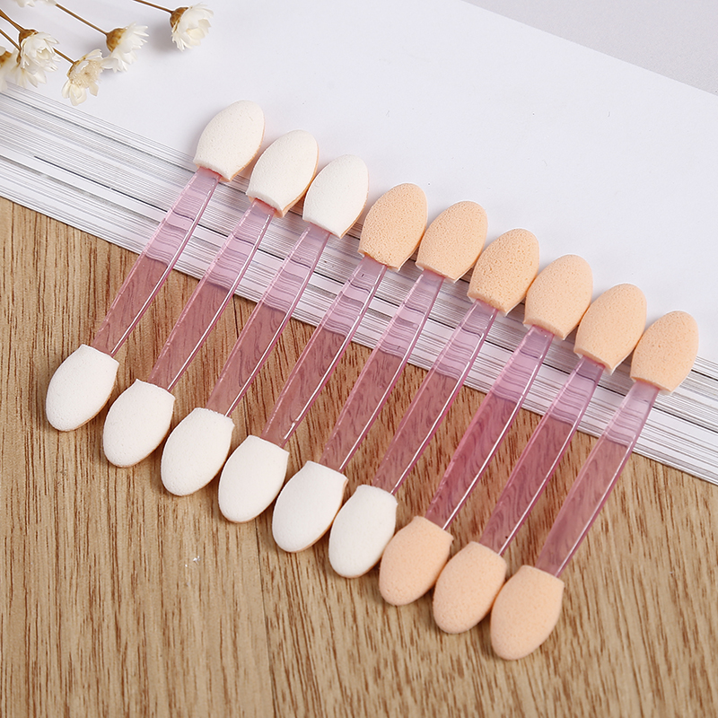 10pcs/set Cosmetic Makeup Double Head Eyeshadow Powder Eyeliner Brush Sponge Applicator For Women Eyes Beauty Makeup Tool