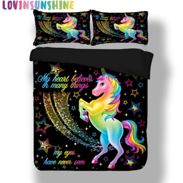 LOVINSUNSHINE Quilt Cover Set Comforter Bedding Sets Unicorn 3d Digital Printing Kids Bedding AB#99