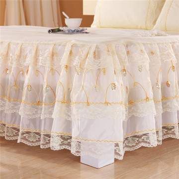 Home textile bed skirt set 180*200cm bed sheet set queen king Korean style lace gray mattress cover pillowcase solid bedding
