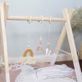 1Set Nordic Cartoon Baby Wooden Gym Fitness Frame Rack Hanging Pendant Toys Kit Toddler Infant Room Decorations