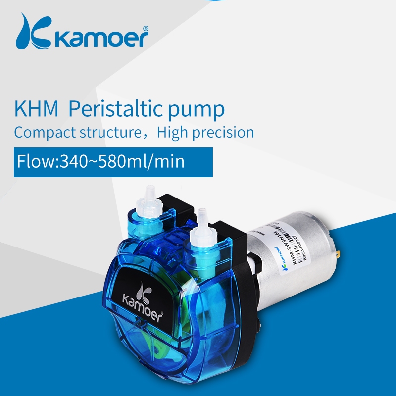 Kamoer KHM High-precision peristaltic pump(DC motor 3 rotors) with Plastic gear drive(Norprene tunbe or silicone tube)