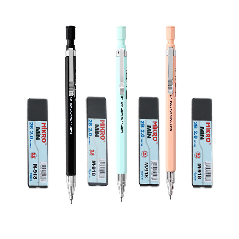 3pcs/lot Automatic Pencil 2.0mm 2B Cute Plastic Mechanical Pencils Drafting For Kid School Office Supplies Send 2 pencil lead
