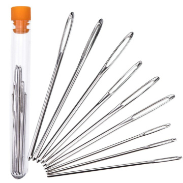 Hot Selling 9pcs/Set Large Eye Needles Leather Sewing Needles Stainless Steel Needle Embroidery Tapestry Hand Sewing Accessories
