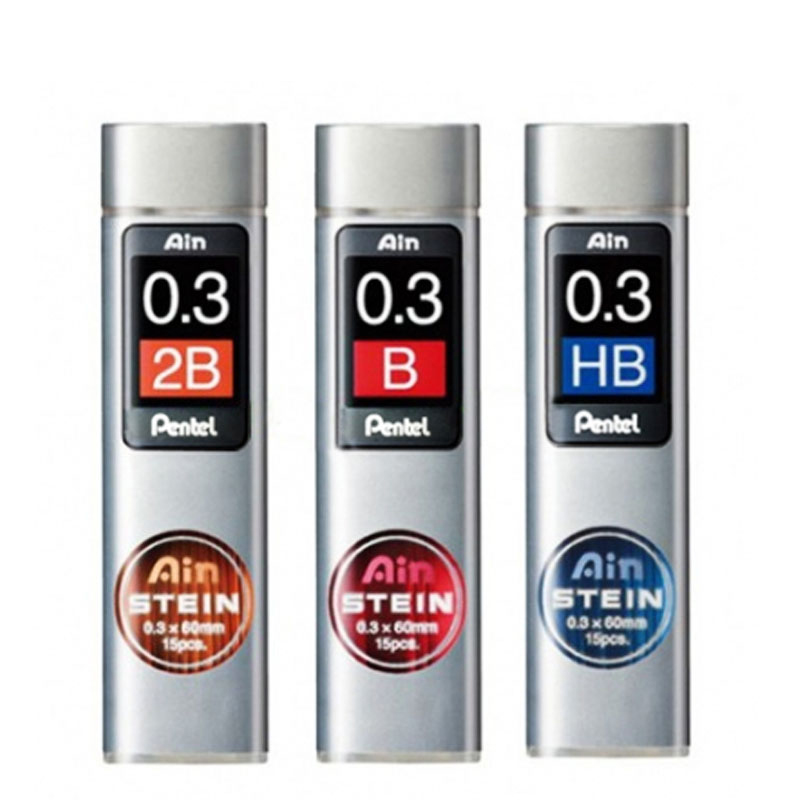 Japanese Stationery Pentel Stein Enhanced Silica Pencil Lead Refill 0.3 mm 2B/B/HB/H For Mechanical Pencil Writing Supplies C273