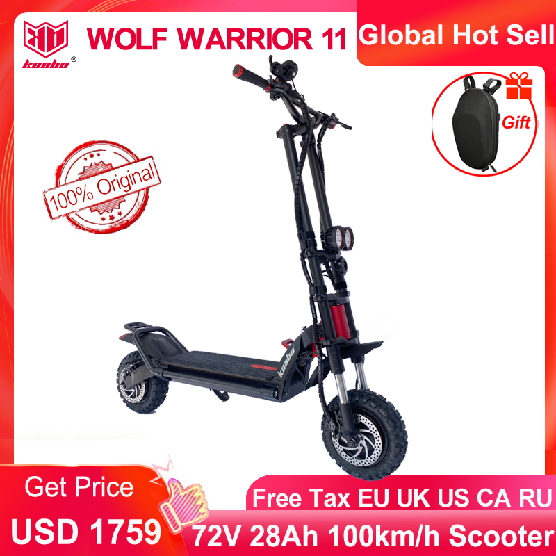 Original Kaabo Wolf Warrior II 11inch 72V 28AH LG Battery Top speed 80km/h Electric Scooter with Hydraulic shock absorption