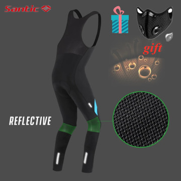 Santic Riding Bike Bib Tights Men Women Breathable Comfortable MTB Mountain Cycling Bib pants Outdoor Sports Bicycle Bib Tights