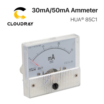 Cloudray 30mA 50mA Ammeter HUA 85C1 DC 0-30mA 0-50mA Analog Amp Panel Meter Current for CO2 Laser Engraving Cutting Machine