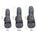 23/24 Inch Double Strap Hand Folk Ukulele Carry Bag Cotton Padded Case For Ukulele Guitar Parts Accessories,Blue-Graffiti