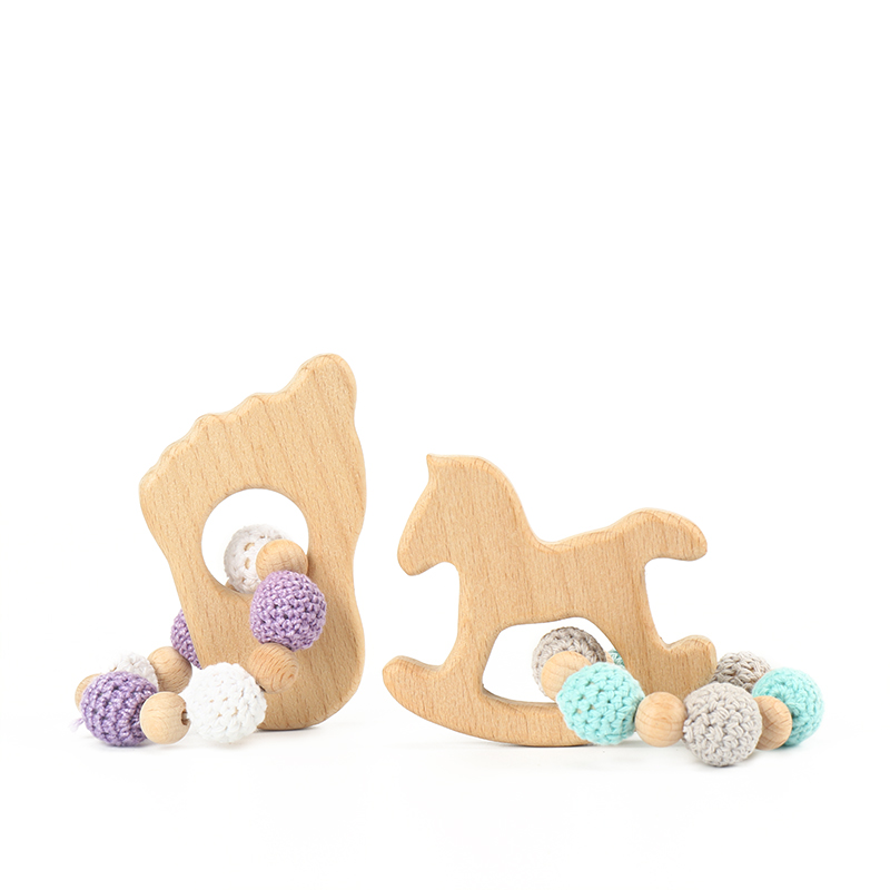 DIY Wooden Teether Beech Wood Pendant For Pacifier Chain Baby Products Animal Wooden Blank Rodent Baby Teethers for Newborn Toys