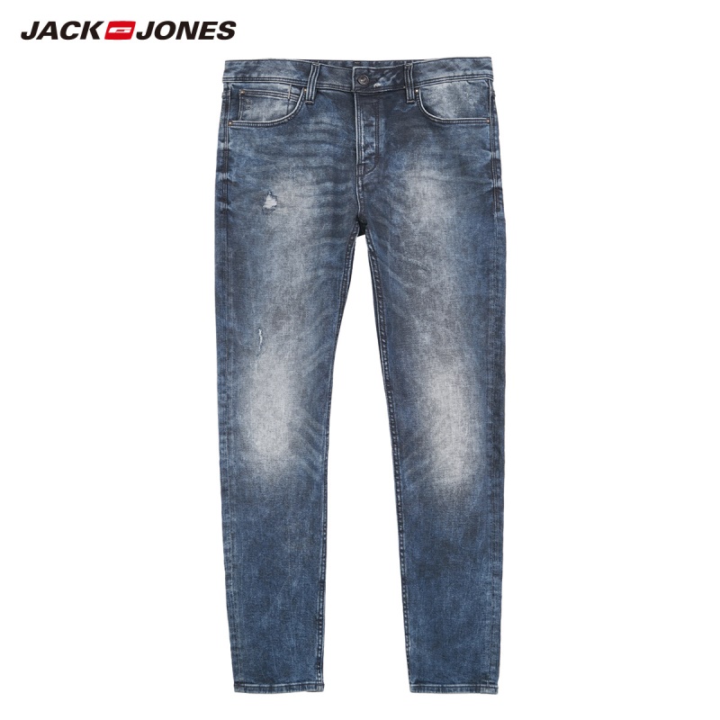 JackJones New Arrival Men's Stretch Cotton Slim Fit Ripped Washed Jeans Menswear| 219432523