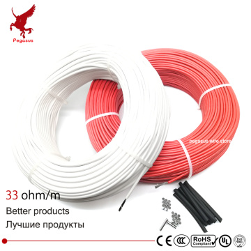 10m-100m 33ohm silicone rubber HRAG carbon fiber heating cable 5V-220V floor heating high quality infrared heating wire