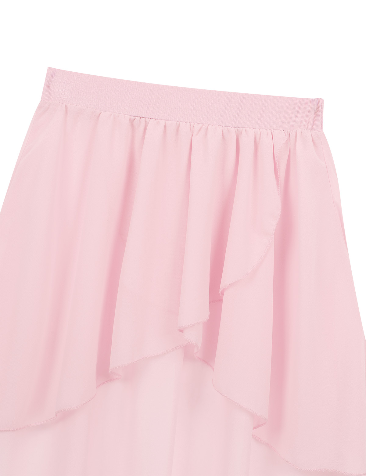 Kids Girls Chiffon Skirt Elastic Waistband High-Low Hem Ballet Practice Performance Skirts Teen Girls Casual Kids Clothes