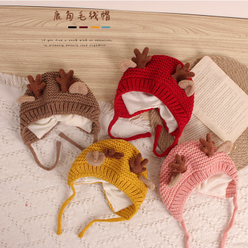 Baby Hat Winter Knitted Warm Infant Boy Girl Cap Ear Protection Hats Kids Children Beanie Caps bonnet