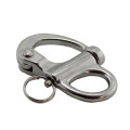 96mm Stainless Steel Fixed Snap Anchor Shackle Rigging Silver Fixed Eye Bail with Eye Ring for Sailboat