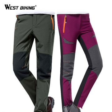 WEST BIKING Winter Thermal Outdoor Pants Men Women Fleece MTB Bike Pants Windproof Riding Bicycle Trousers Sport Cycling Pants