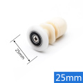 8pcs/lot 19/23/25/27mm Straight Plastic Wheels Runners Pulleys Sliding Shower Cabin Glass Door Bearing Roller Replacement Parts