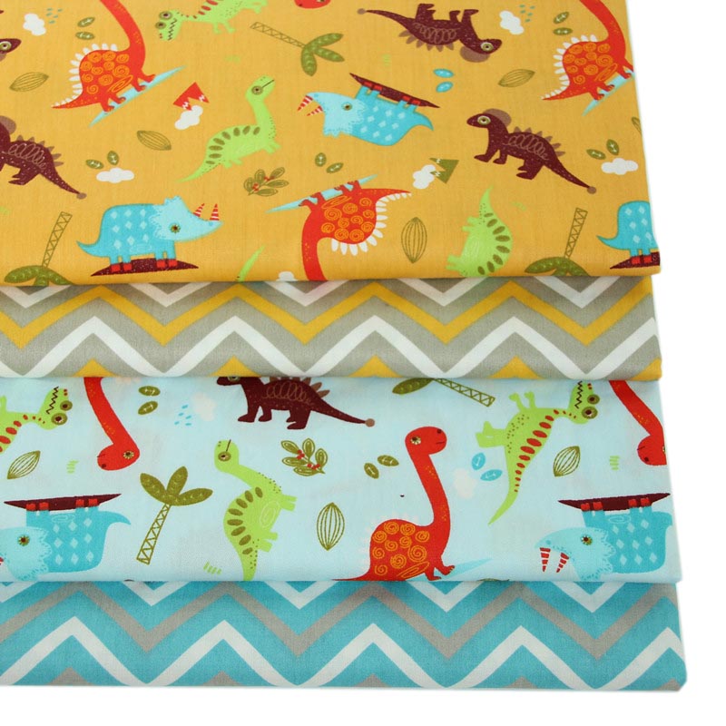 Syunss Dinosaur World Waves Printed Cotton Fabric DIY Tissue Patchwork Telas Sewing Baby Toy Bedding Quilting Tecido The Cloth