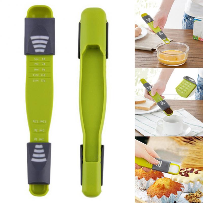 Measuring Spoons Double End 8 Stalls Adjustable Scale Measuring Spoons Multifunctional Metering Spoon Measuring Tools