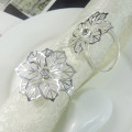 Newly 12 Pcs Floral Metal Rings Napkin Holder Dinner Wedding Towel Ring for Party Table XSD88