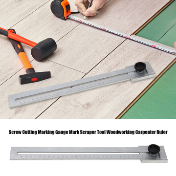 Portable 200mm/250mm/300mm Ruler Screw Cutting Marking Gauge Mark Scraper Tool Woodworking Carpenter Measuring Ruler