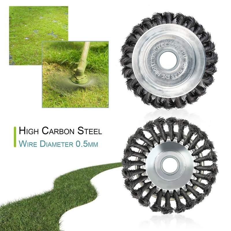 6/8 inch Steel Wire Grass Trimmer Head Tray Brush Cutter Rotary Wheel Edge Head Break-proof Strimmer For Lawn Mover Parts Tool