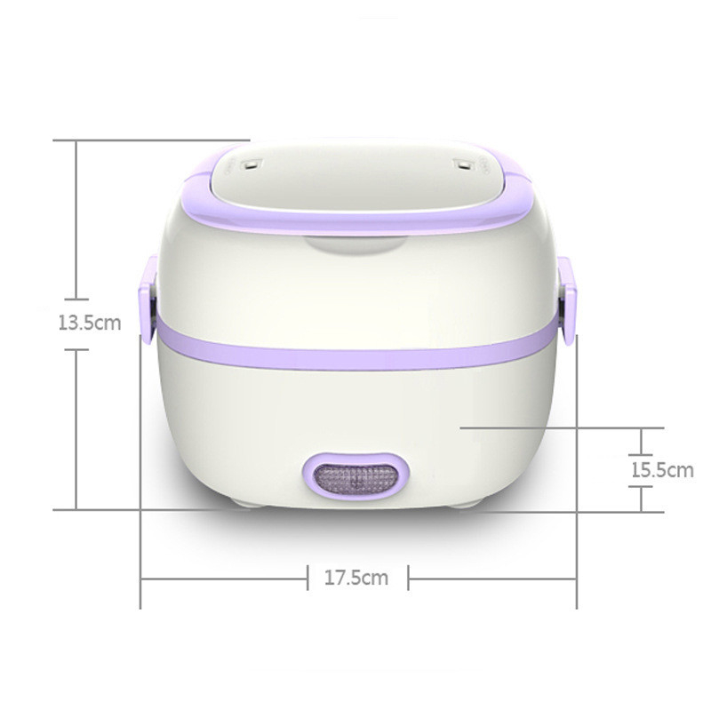 Household Electric Lunch Box Rice Cooker Thermal Heating 2 Layers Portable Food Steamer Cooking Container Meal Lunch Box Heating