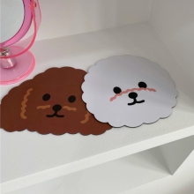 Dropshipping Ins Cartoon Dog Mouse Pad Simple White Color Rubber Mouse Mat For Girl Computer Game