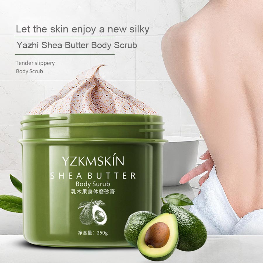 Natural Shea Body Scrub Exfoliator Gel Facial Peeling Go Dead Skin Whitening Anti Cellulite Treatment Moisturiz Body Care 250g