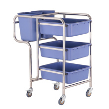 3-Tier Delivery Cart Service Cleaning Collect Plates Trolley