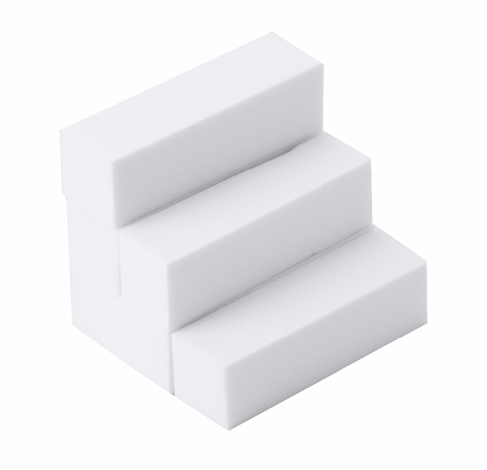 10pcs/Lot High Quality White EVA Sponge Nail Buffing Block Nail Art Buffer Sanding Files Manicure DIY Polish Polisher Tool