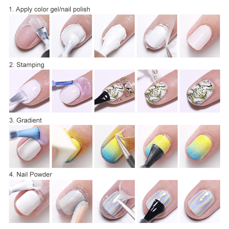 NICOLE DIARY Peel Off Protective Nail Polish Set Protected Easy Clean Fast Finger Skin Liquid Tape Gel Nail Care Tool Tweezer