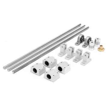 T8 Dual Lead Screw Linear Rail Shaft Rod Set Guide Linear Slider Coupling Bearings Support Block CNC Part 200 300 400 500mm