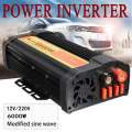 Max 12000W Car Power Inverter Charger Adapter Modified Sine Wave Converter DC 12V to AC 220V Solar 2 USB Car Transformer Convert