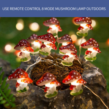 Outdoor remote control 8 mode 3m 30 lamp mushroom lamp potted decoration lamp wedding party garden Valentine's day decoration