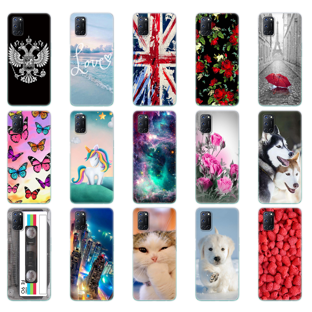 For OPPO A52 Case A92 A72 Case 6.5" Silicon Soft TPU Back Phone Cover For OPPO A 52 72 92 Case Animal Floral Marble Case Bag
