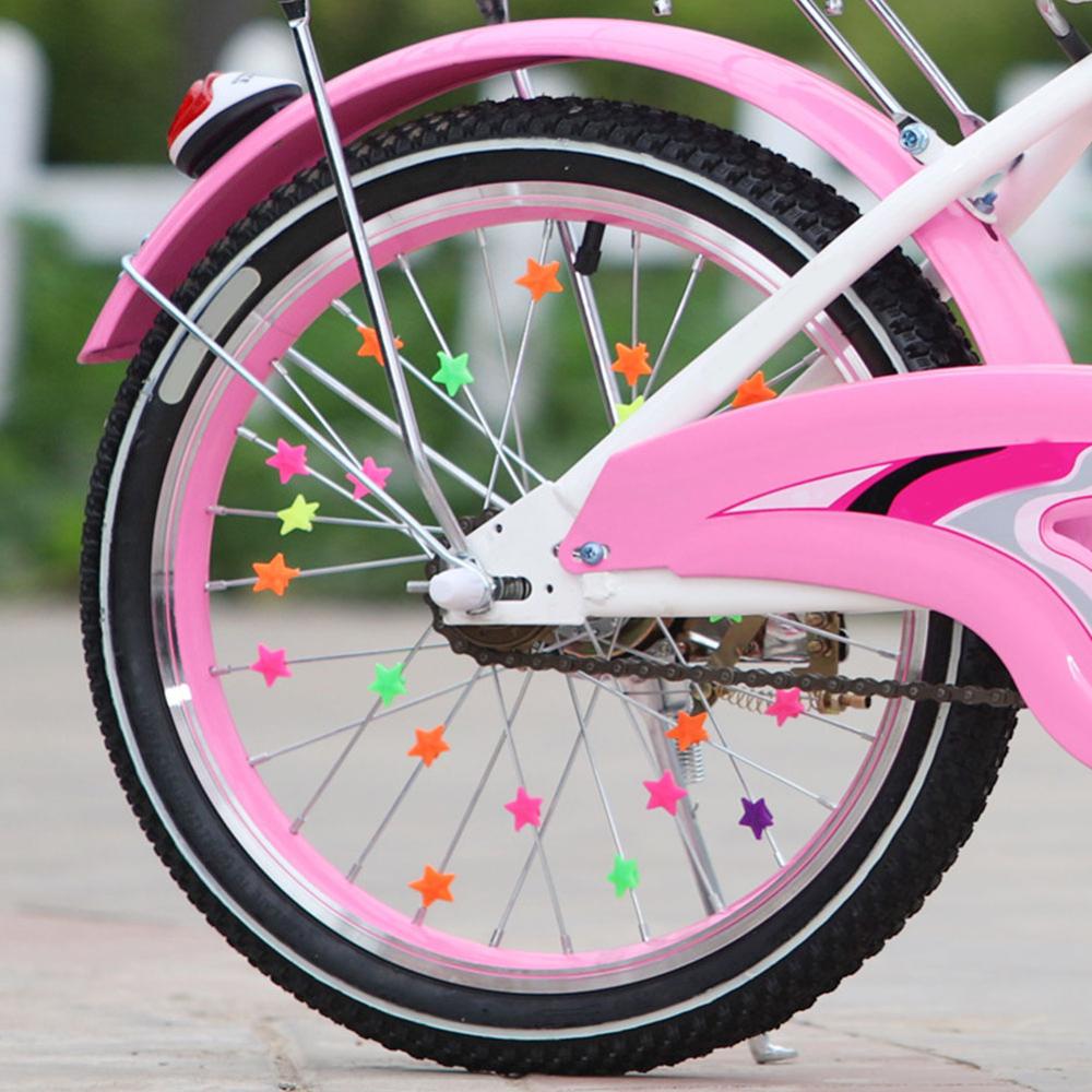 Children's Bicycle Spoke Star Shape Decoration Bicycle Accessories Multicolour Stars Kid's Bicycle Decoration