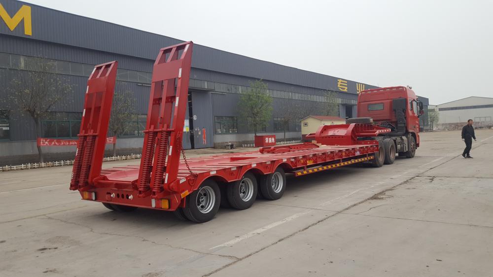 Extendable 3 Axles 60t Low Bed Semi Trailer