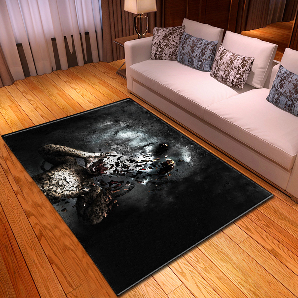 Nordic Colorful Skulls Halloween Area Rug Skull Pattern 3D Printed Carpets for living Room Bedroom Decor Carpet Modern Home Mats