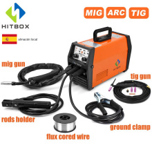 HITBOX Welding Machine HBM1200 Synergy Control 220V Tig Argon Inverter Arc Gas-Less Mig Welder 3 in 1 Whole Set