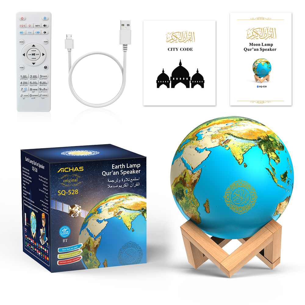 veilleuse coranique 16G AZAN Quran Speaker Wireless Bluetooth Speaker lamp Coran Player 30 Languages for islam Gift