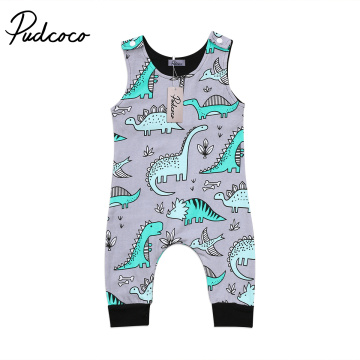 2018 Brand New Newborn Toddler Baby Boy Girl Jumpsuit Casual Dinosaur Cartoon Animal Romper Outfit Summer Sleeveless Sunsuit