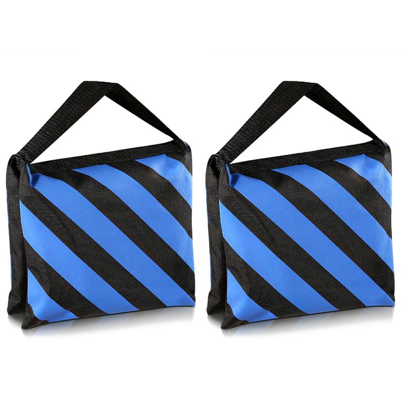 Set of Two Black/Blue Heavy Duty Sand Bag Photography Studio Video Stage Film Sandbag for Light Stands Boom Arms Tripods