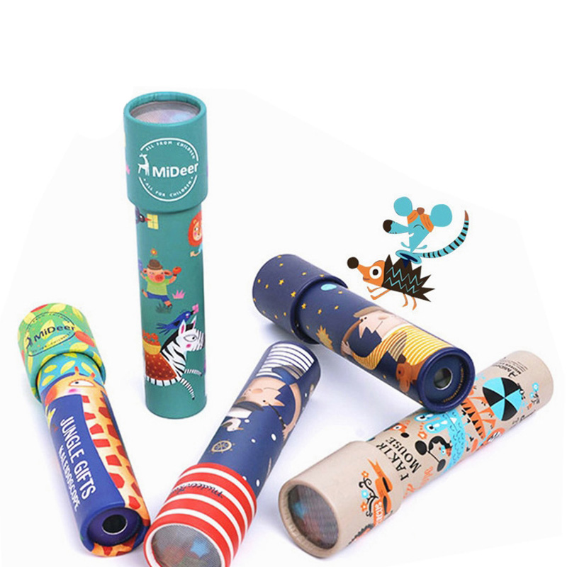 1pcs Interactive Toys Imaginative Cartoon Animals 3D Kaleidoscope Paper Card Kaleidoscope Colorful World Toys Kids Gifts