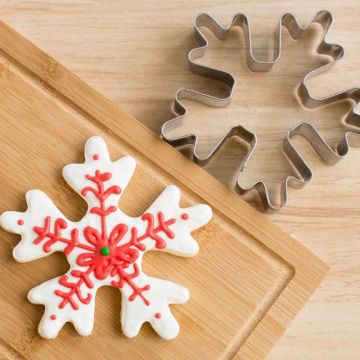 Snowflake Christmas Cookie Tools Cutter Molds Biscuit Press Icing Set Stamp Mould Stainless Steel Cake Decorating Tools