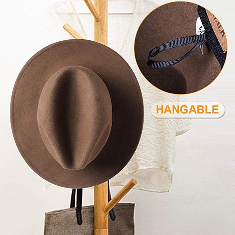 FURTALK 100% Australian Wool Fedora Hat for Women Men Vintage Wide Brim Fedoras Felt Hat Jazz Couple Cap Black Grey Brown Hat
