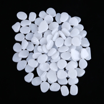 100pcs White Luminous Pebble Stones Gardening Aquarium Landscaping Garden Yard Decor Artificial Glow Pebbles Stones