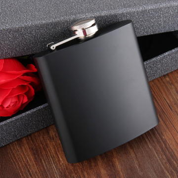 1Pc Black Portable Stainless Steel 6Oz Hip Flasks Wine Pot Alcohol Flask Bottle of Vodka Liquor Whiskey Bottle for Travel Picnic