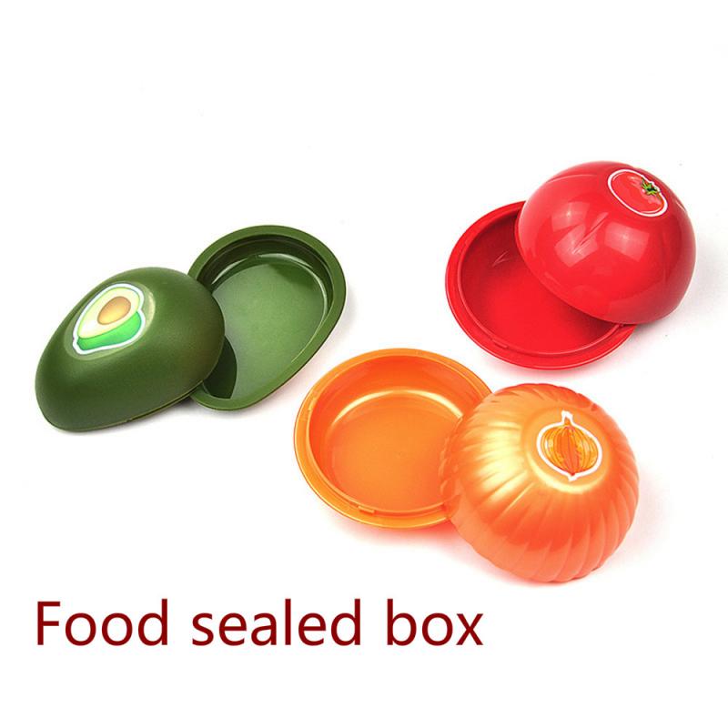 1/3pc Food Sealed Box Onion Tomato Avocado Fresh Box Vegetable Fresh Container Portable Food Storage Case Kitchen Accessories