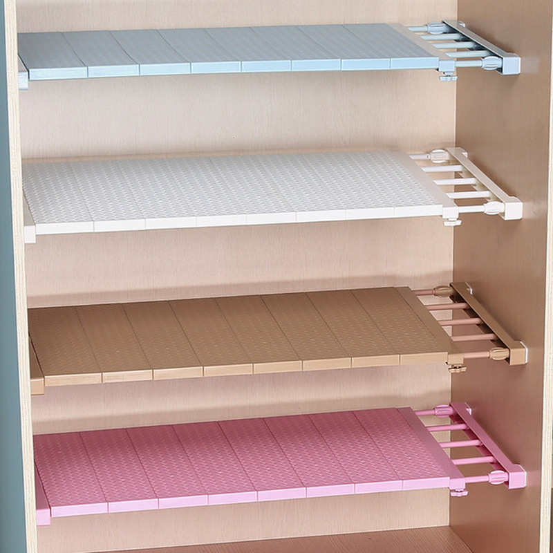 35cm width Retractable Closet Organizer Shelf Adjustable Kitchen Cabinet Storage Holder Cupboard Rack Wardrobe Organizer Shelf